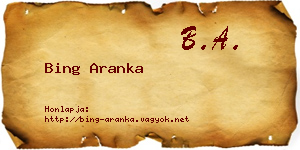 Bing Aranka névjegykártya