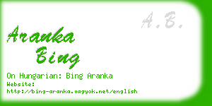 aranka bing business card